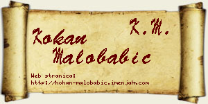 Kokan Malobabić vizit kartica